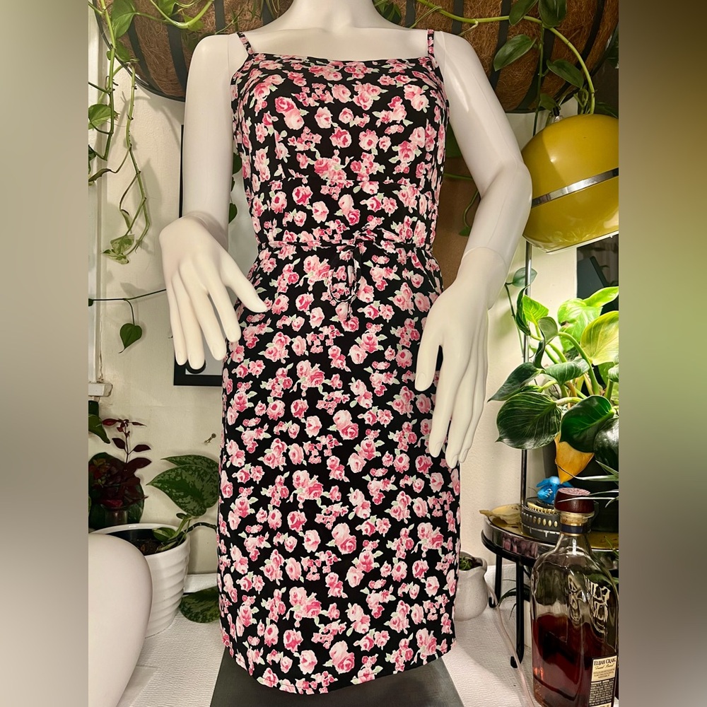 Floral Black and Pink Dress